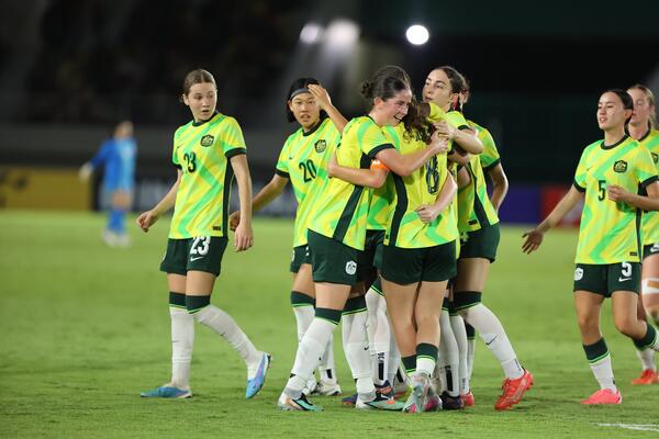 CommBank Junior Matildas celebrate goal